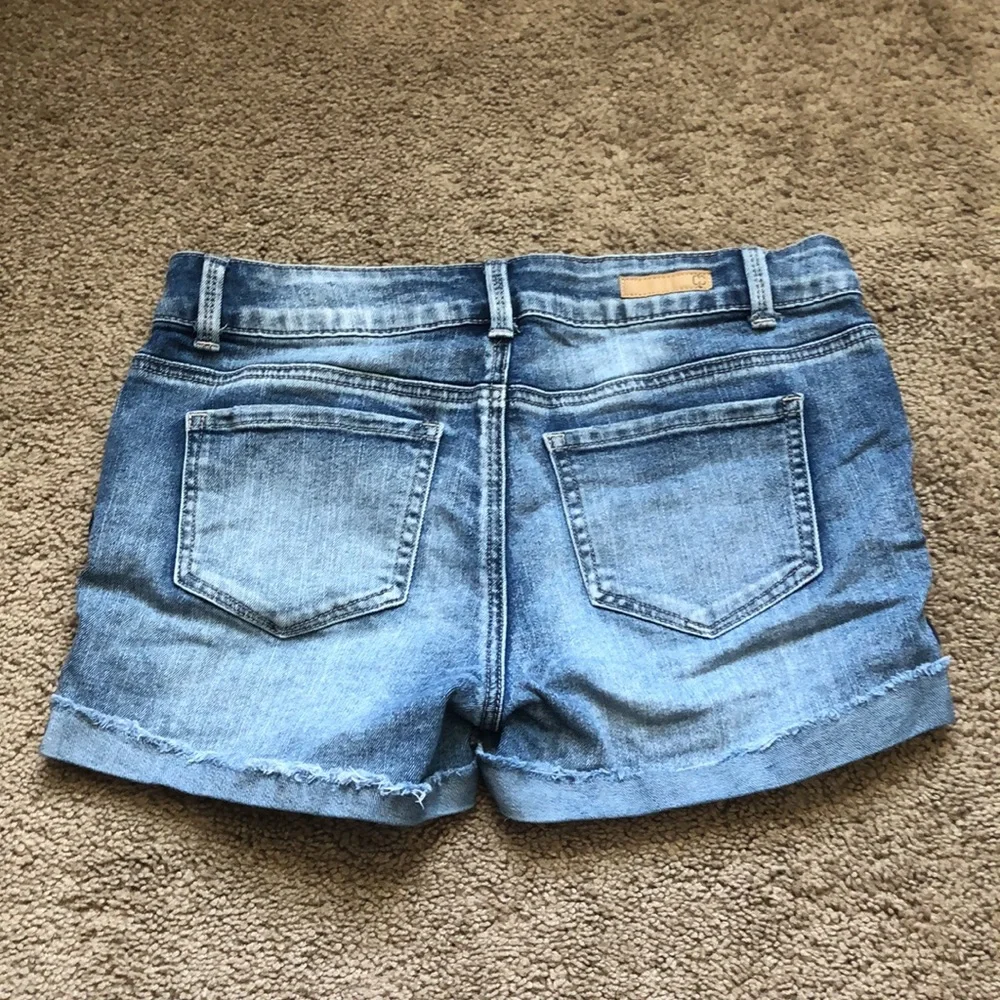 True‎ Craft Short Girls Size 16 Denim Blue Teen Junior Cuffed Raw Hem